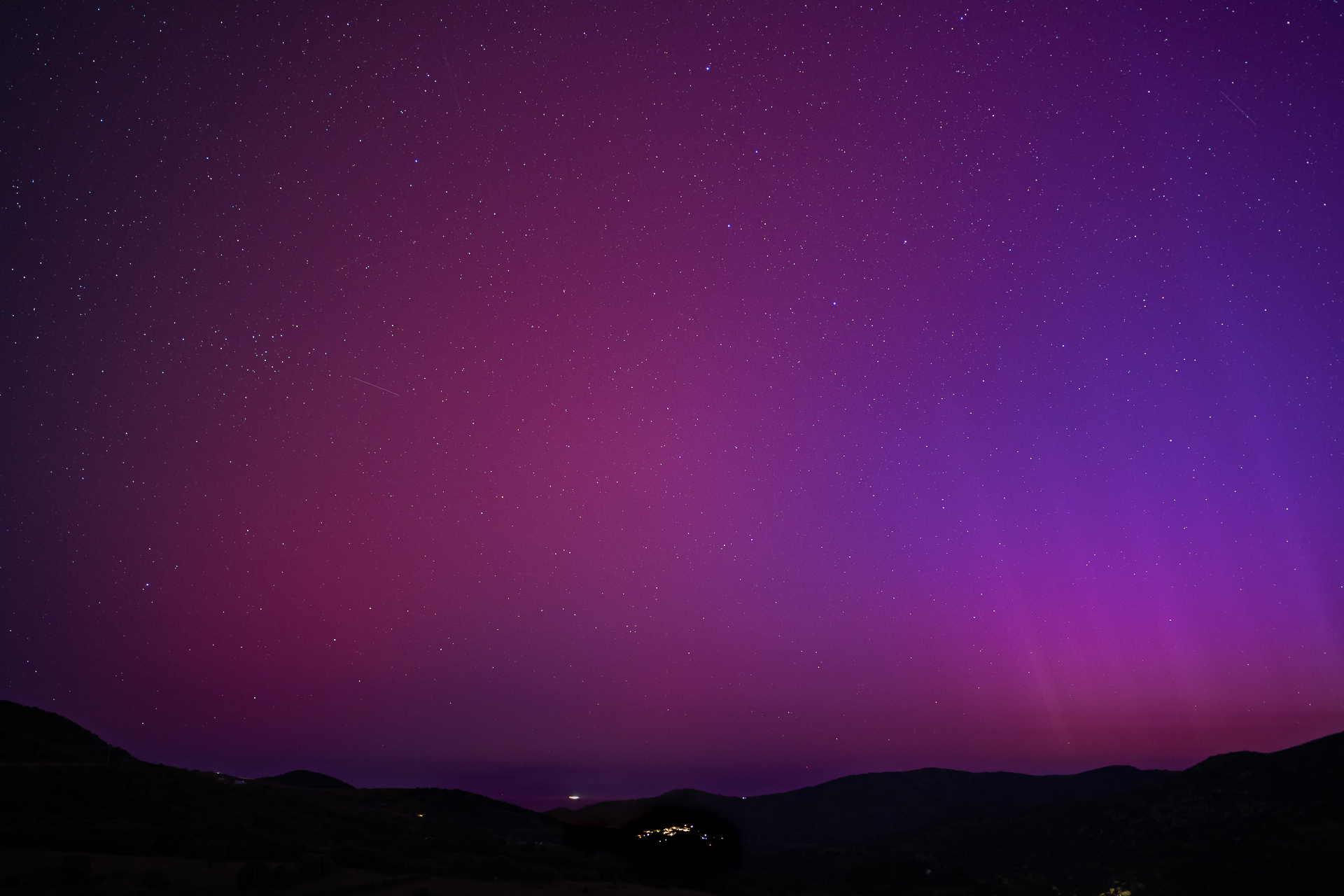 Photographie des aurores boréales en corse par Sandy Berthaud