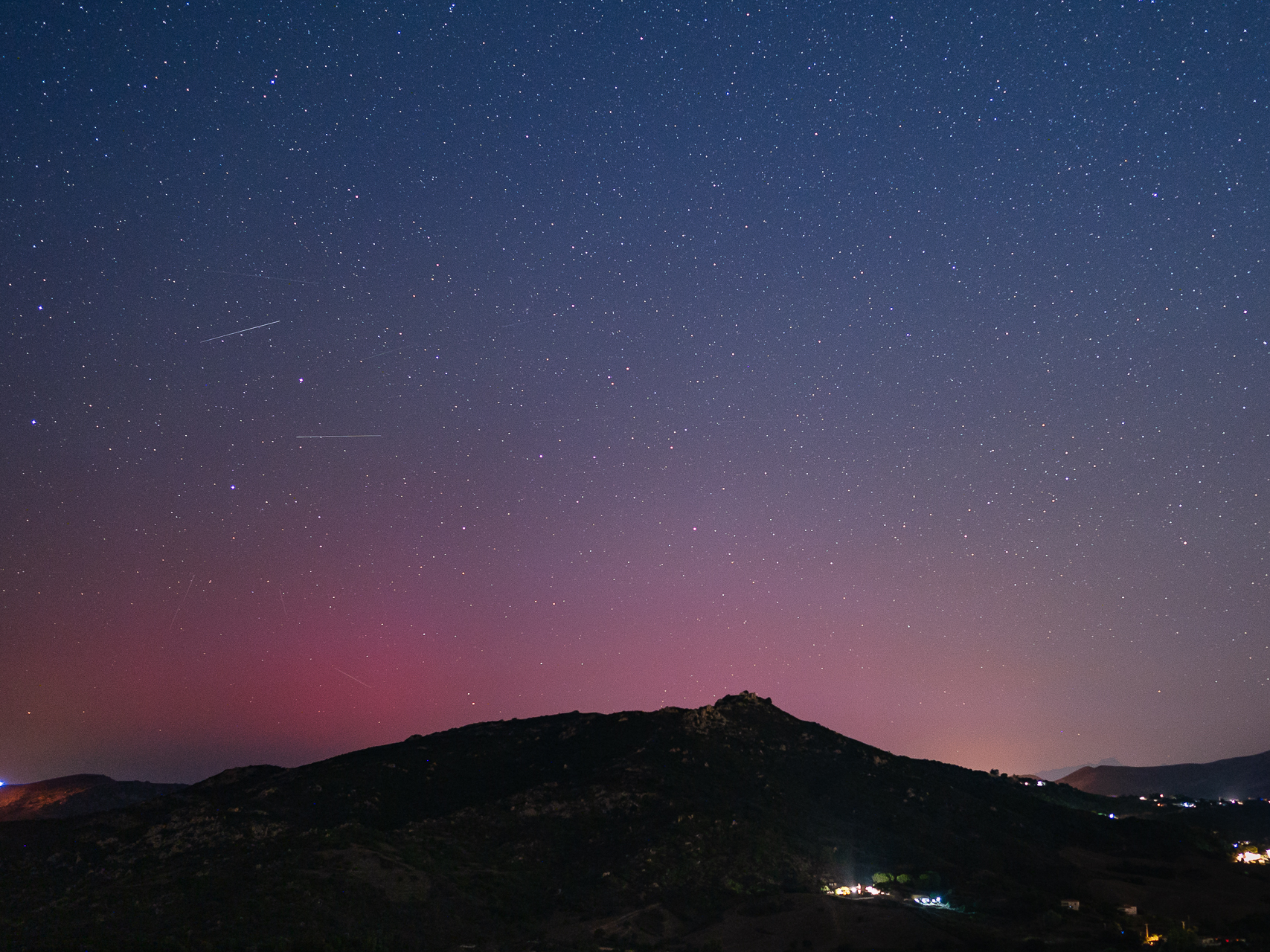 Aurores boréales aout 2024 à Alata en Corse du sud